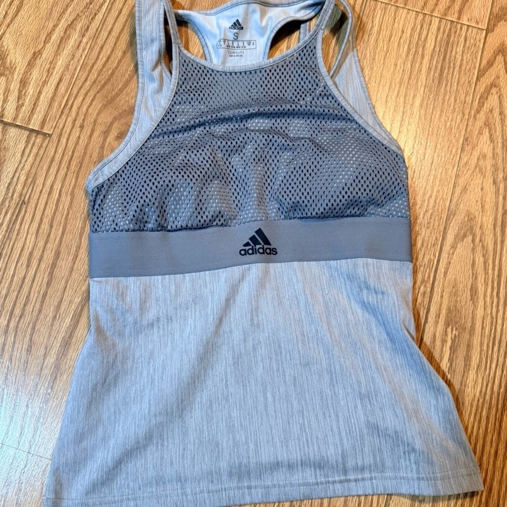 Adidas DZ6228 Women Tennis New York Sleeveless Tank Top Grey Heather small